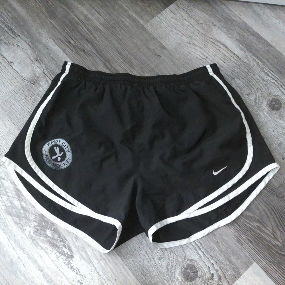 Nike Women's Black and White Athletic Shorts